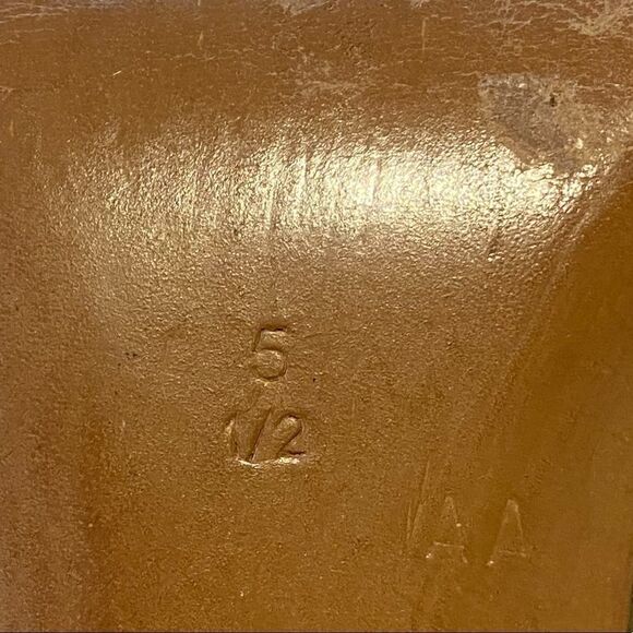 BRUNO MAGLI - TUSCAN GOLD OPEN TOE / PEEP TOE 3” PUMPS / HEELS - GOOD COND. - S7 - Picture 12 of 12